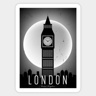 London black and white poster Sticker